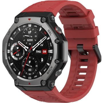 GS Silikonski remen za Amazfit T-Rex 3, crveni