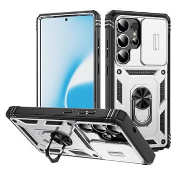 Overboard Futrola za Samsung Galaxy S25 Ultra, s postoljem i objektivom za kameru, bijela