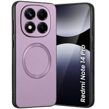 GS Futrola za Xiaomi Redmi Note 14 Pro 5G, kožna hibridna MagSafe, ljubičasta