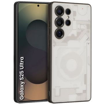 Overboard Mat maska za Samsung Galaxy S25 Ultra s uzorkom unutrašnjosti telefona, bijela