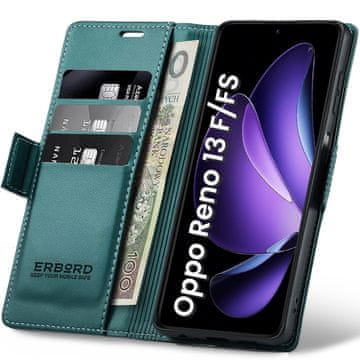 Overboard Futrola za Oppo Reno 13F / Oppo Reno 13FS, sjajna liči futrola , novčanik s preklopom, zelena