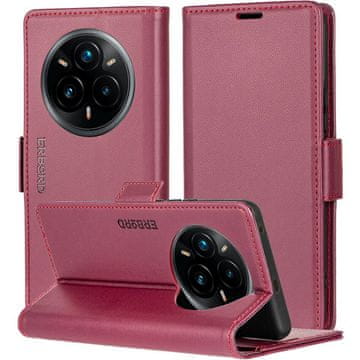 Overboard Futrola za Realme 14 Pro+ 5G, sjajna boja Litchi, preklopna futrola za novčanik, crvena