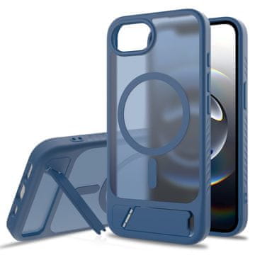 Overboard Mat futrola s postoljem za iPhone 17e / 16e, kompatibilna s MagSafeom, plava