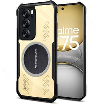 GS Futrola za Realme 14X / Realme C75, s magnetskom pločom, prozirna / crna