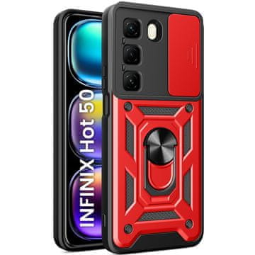 GS Oklopna futrola za Infinix Hot 50 4G, CamShield Slide, crvena