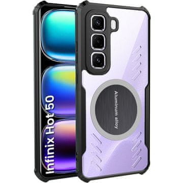 GS Futrola za Infinix Hot 50 4G, s magnetskom pločom, prozirna / crna