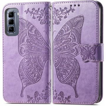 GS Preklopna futrola za Infinix Hot 50 Pro 4G, leptir, ljubičasta
