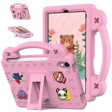 GS Futrola za iPad mini 8.3" A17 Pro 2024 / 2021 (7./6. gen.), Slatki uzorci, sa stalkom, roza
