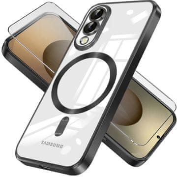 GS Futrola za Samsung Galaxy S25 Edge, Electro MagSafe, crna + zaštitno staklo za ekran