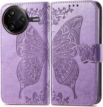 GS Preklopna futrola za Xiaomi Poco F7 Ultra, leptir, ljubičasta