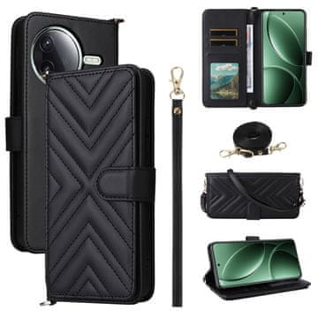 Overboard Preklopna futrola za Xiaomi Poco F7 Ultra, kožni novčanik preko tijela, crna