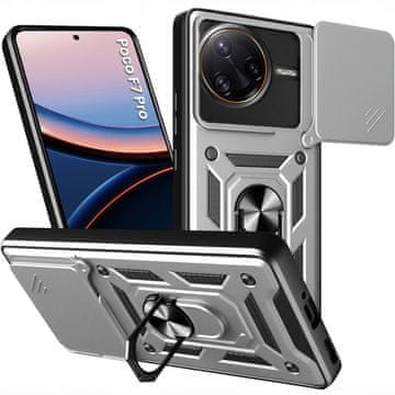 GS Oklopna futrola za Xiaomi Poco F7 Pro, CamShield Slide, srebrna