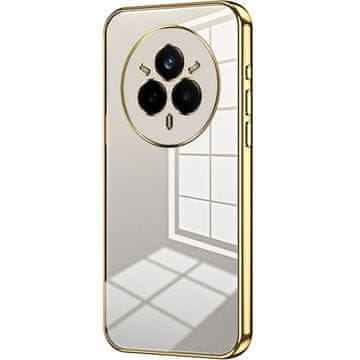 GS Futrola za Realme 14 Pro 5G, galvanizirani okvir, prozirna/zlatna