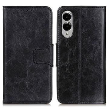 GS Preklopna futrola za Samsung Galaxy S25 Edge, koža, crna