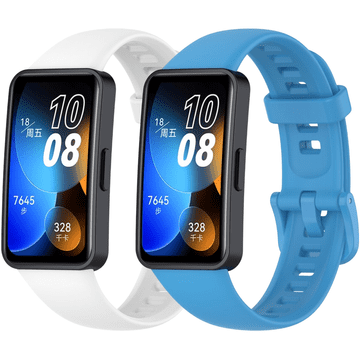 GS Silikonska traka za Huawei Band 8 / Huawei Band 9 / Huawei Band 10, bijela, plava