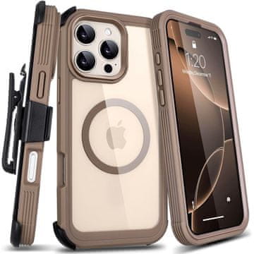 Overboard Futrola za iPhone 16 Pro, otporna na udarce i kopča za remen, za MagSafe, s kopčom, titanij u pustinji