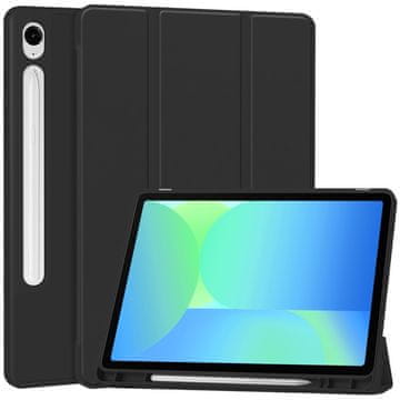 Overboard Futrola za Samsung Galaxy Tab S10 FE+ Plus, Smartcase s držačem za olovku, crna