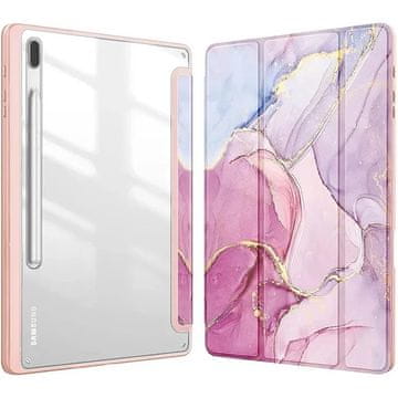 GS Futrola za Samsung Galaxy Tab S10 FE+ Plus, Smartcase Hybrid, s držačem za olovku, mramorno ružičasta