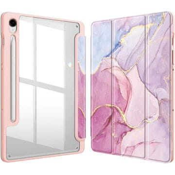 GS Futrola za Samsung Galaxy Tab S10 Lite / S10 FE / S9 FE, Smartcase Hybrid, s držačem za olovku, mramorno ružičasta