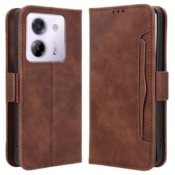 GS Preklopna futrola za Xiaomi Poco M7 Pro 5G, utor za karticu, smeđa