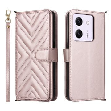 Overboard Preklopna futrola za Xiaomi Poco M7 Pro 5G, kožni novčanik preko tijela, roza