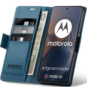 Overboard Futrola za Motorola Edge 60 / 60 Fusion, sjajna liči, preklopni novčanik, plava