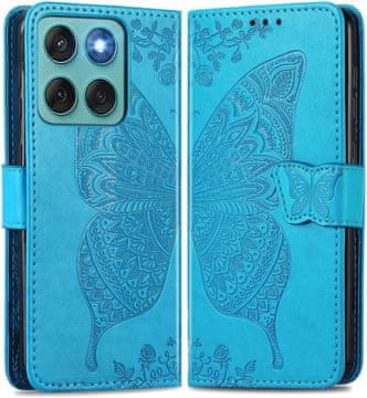 GS Preklopna futrola za Motorola Edge 60 / 60 Fusion, leptir, plava