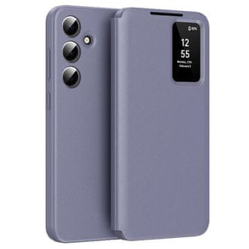 GS Preklopna futrola za Samsung Galaxy A55 5G - ljubičasta, Smart View novčanik s džepom za kartice