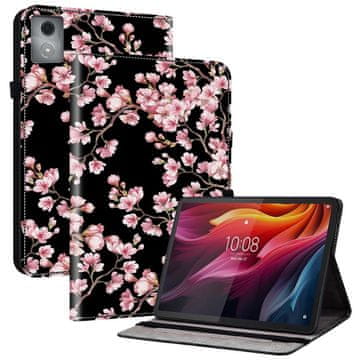 GS Futrola za Lenovo Tab K11 Plus s printom cvijeta šljive, utorima za kartice i funkcijom stalka