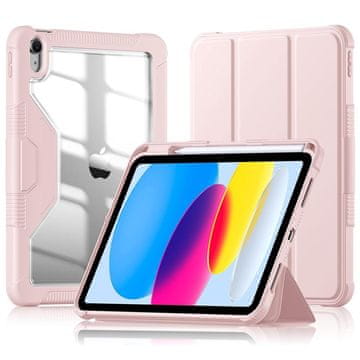 GS Futrola za iPad 11" 2025 A16 (11. gen.) / iPad 10.9" 2022 (10. gen.) s preklopom i držačem za olovku, svijetlo ružičasta, puderasto ružičasta