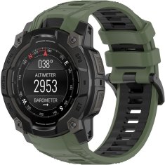 GS Silikonski remen za Garmin Instinct 3 Solar / Instinct 3 AMOLED 45 mm - sportski, zeleno-crni