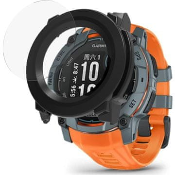 GS Zaštitna futrola za Garmin Instinct 3 Solar / Instinct 3 AMOLED 50 mm s kaljenim staklom - crna