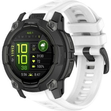 GS Silikonski remen za Garmin Instinct 3 Solar / Instinct 3 AMOLED 50 mm - bijeli