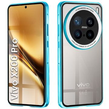 GS Futrola za Vivo X200 Pro 5G, magnetsko dvostruko staklo, plava