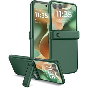 GS Futrola za Motorola Razr 70 Ultra / 60 Ultra, PC futrola, sa staklom i postoljem, zelena