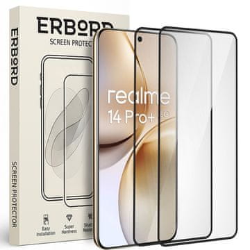 Overboard 2x kaljeno staklo za Realme 14 Pro+ 5G, 3D full, staklo za cijeli ekran