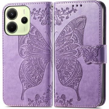 GS Preklopna futrola za Xiaomi Redmi Note 14 4G, leptir, ljubičasta