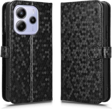 GS Preklopna futrola za Xiaomi Redmi Note 14 4G, novčanik romb, crna