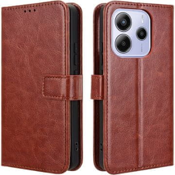 GS Preklopna futrola za Xiaomi Redmi Note 14 4G, novčanik Crazy Horse, smeđa