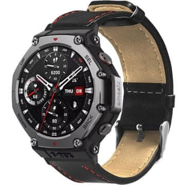 GS Kožni remen za Amazfit T-Rex 3 - elegancija i izdržljivost - crni