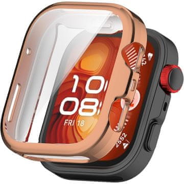GS 2-u-1 futrola sa zaštitnom folijom za Huawei Watch Fit 4, ružičasto zlatna