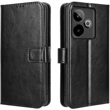 GS Preklopna futrola za Realme GT 7 / 7T, novčanik Crazy Horse, crna