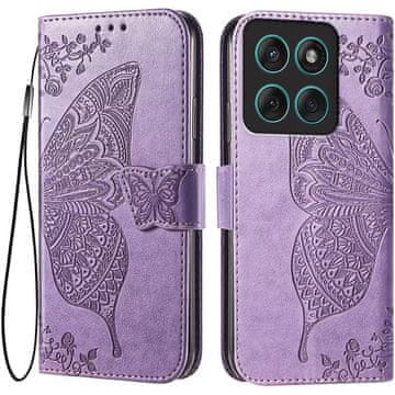 GS Preklopna futrola za Motorola Moto G86 5G, leptir, ljubičasta
