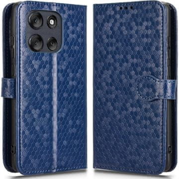 GS Preklopna futrola za Motorola Moto G56 5G, novčanik u obliku romboidnog uzorka, plava