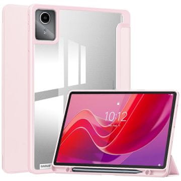 GS Lenovo Tab M11 prozirna akrilna stražnja maskica s držačem za olovku - ružičasta