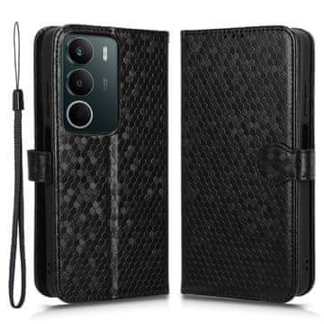 GS Realme C71 novčanik s romboidnim preklopnim uzorkom, crna