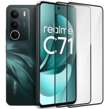 Overboard 2x kaljeno staklo za Realme C71, 3D full, staklo za cijeli ekran