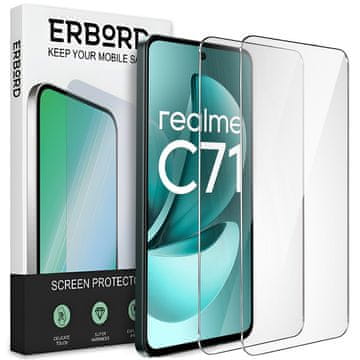 Overboard 2x Kaljeno staklo za Realme C71, 9H tvrdo staklo, staklo