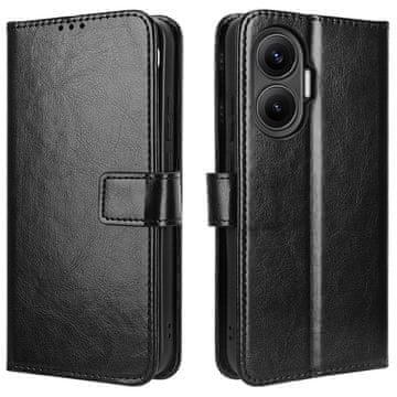 GS Preklopna futrola za Xiaomi Poco F7, novčanik Crazy Horse - crna