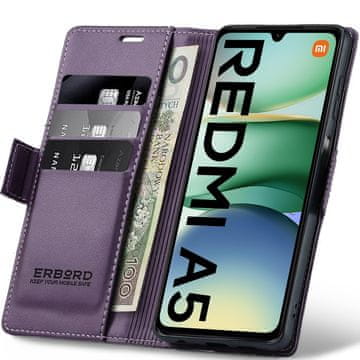 Overboard Futrola za Xiaomi Redmi A5, sjajna liči, futrola s preklopom od novčanika, ljubičasta